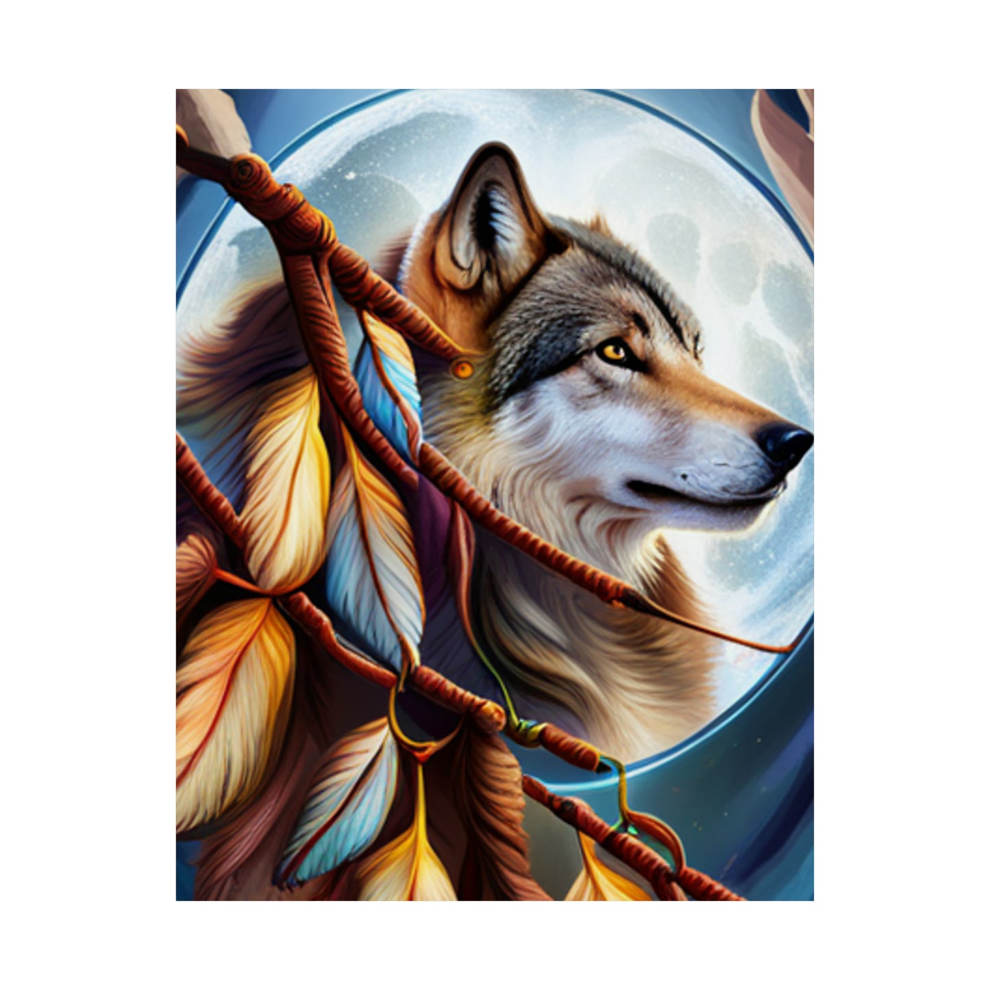 Dream Catcher Wolf Matte Vertical Posters