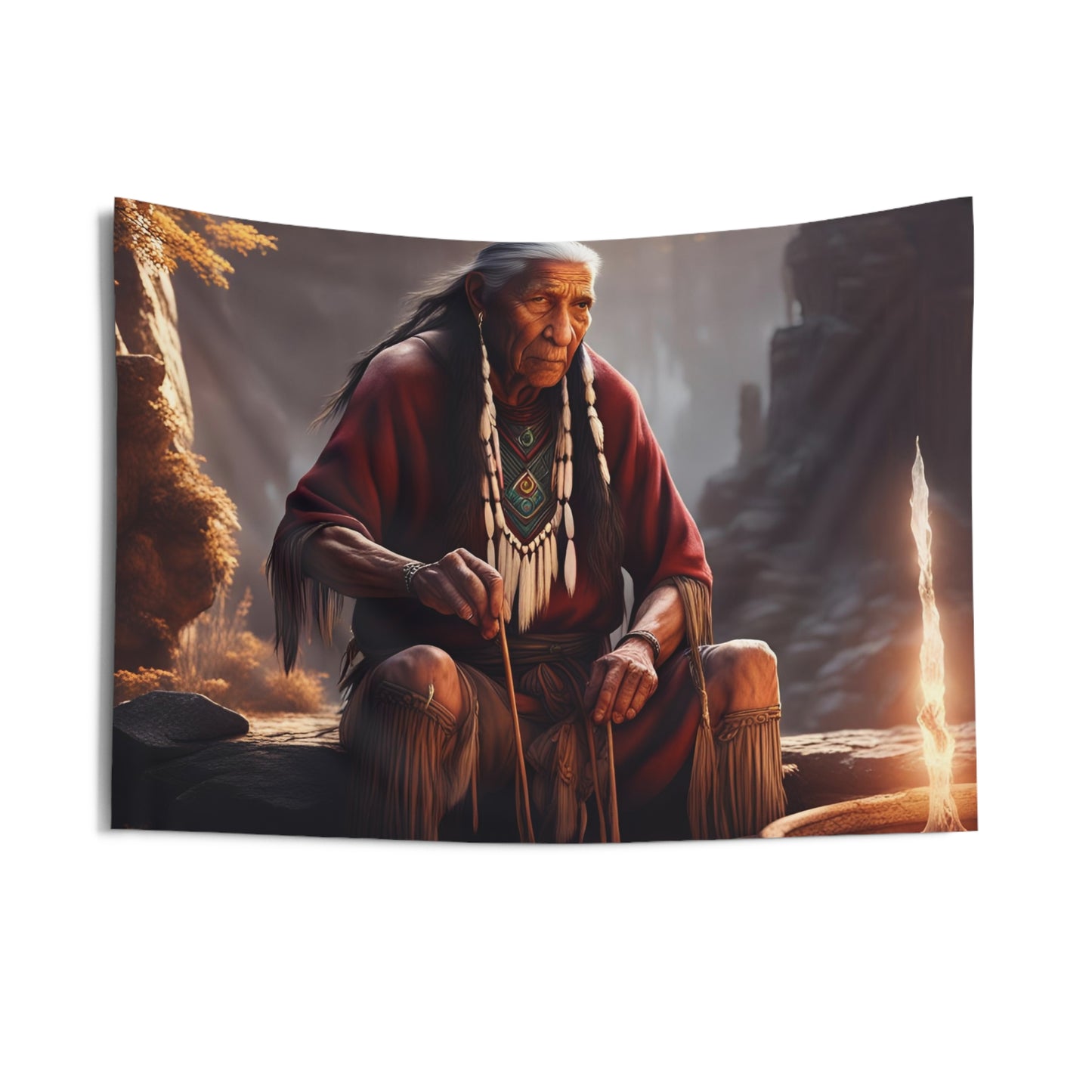 Native Elder Indoor Wall Tapestries