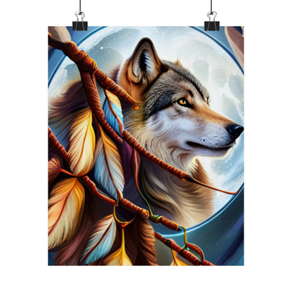 Dream Catcher Wolf Matte Vertical Posters