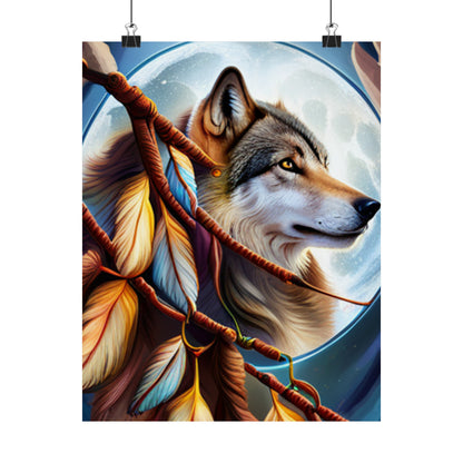 Dream Catcher Wolf Matte Vertical Posters