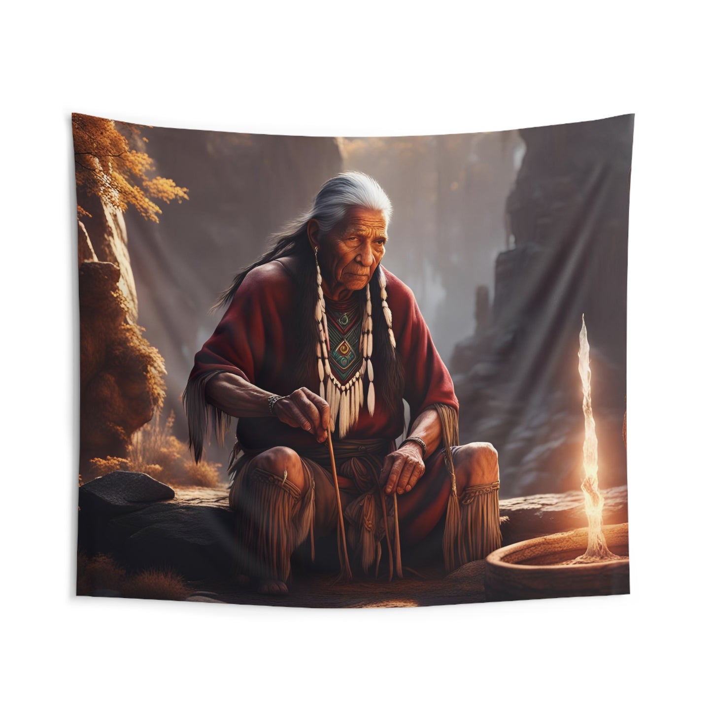 Native Elder Indoor Wall Tapestries