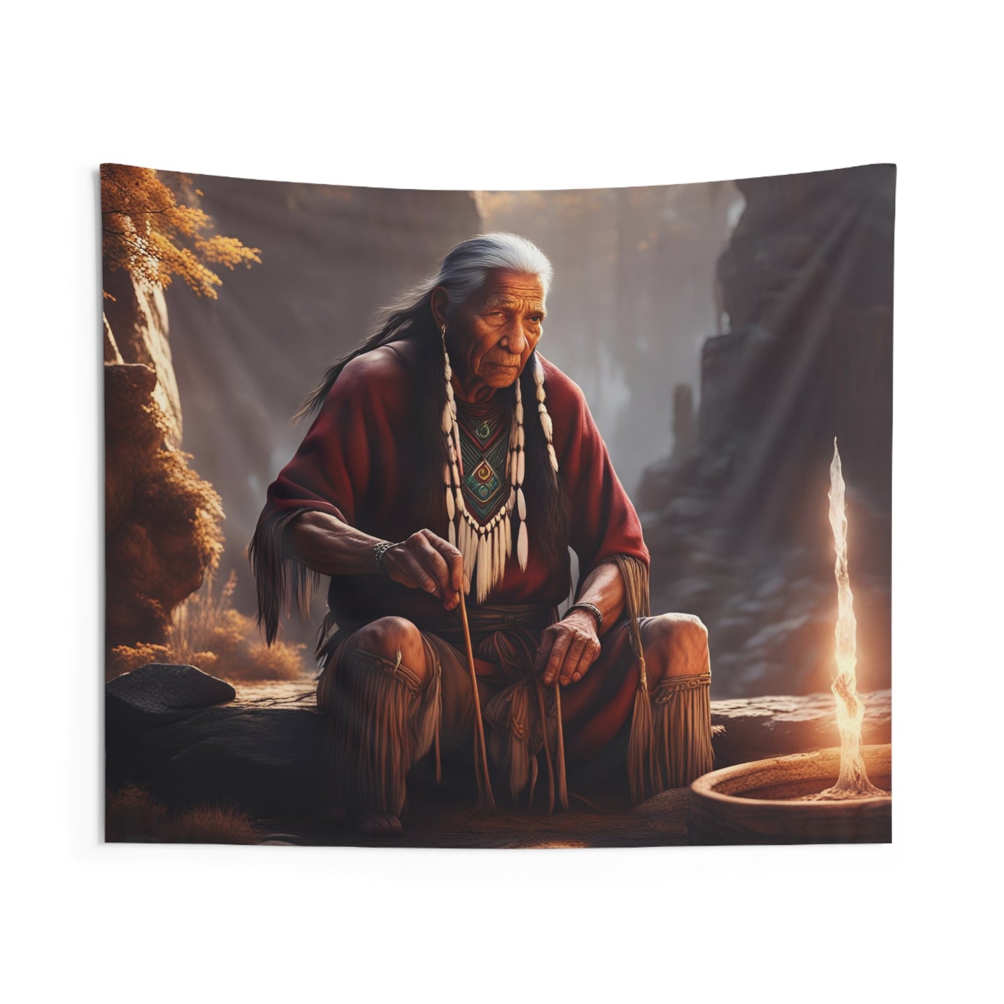 Native Elder Indoor Wall Tapestries