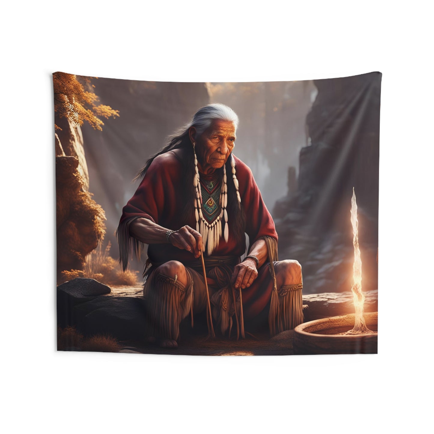 Native Elder Indoor Wall Tapestries