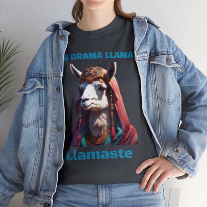 No Drama Llama Llamaste Namaste Unisex Heavy Cotton Tee