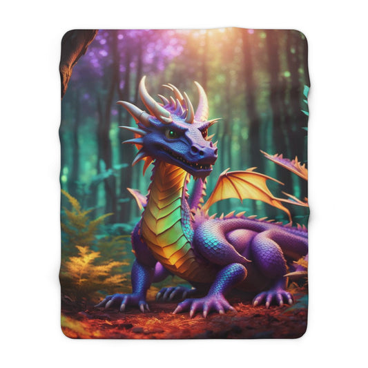 Rainbow Dragon Sherpa Fleece Blanket