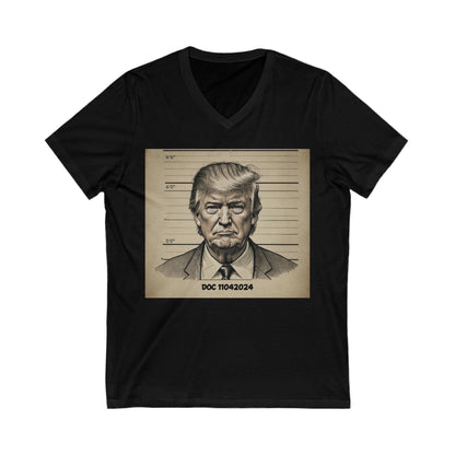 DOC Trump caricature Unisex Jersey Short Sleeve V-Neck Tee