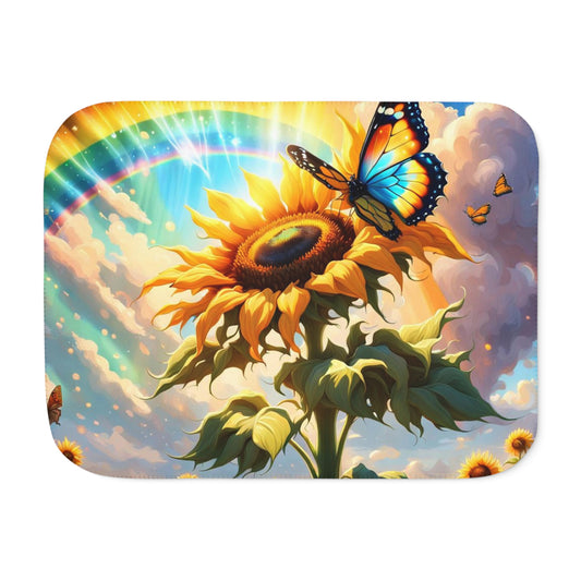 Sunflower Rainbow Sherpa Blanket