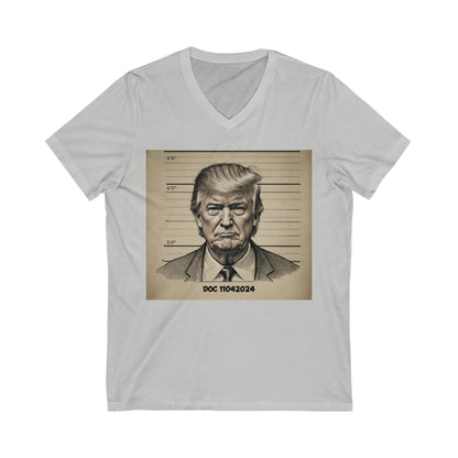 DOC Trump caricature Unisex Jersey Short Sleeve V-Neck Tee