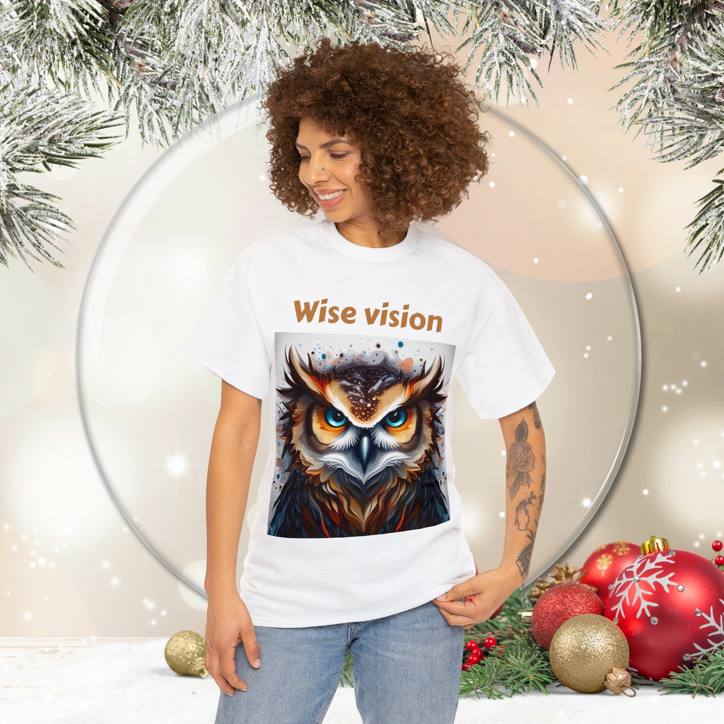 Wise Wisdom Owl Unisex Heavy Cotton Tee