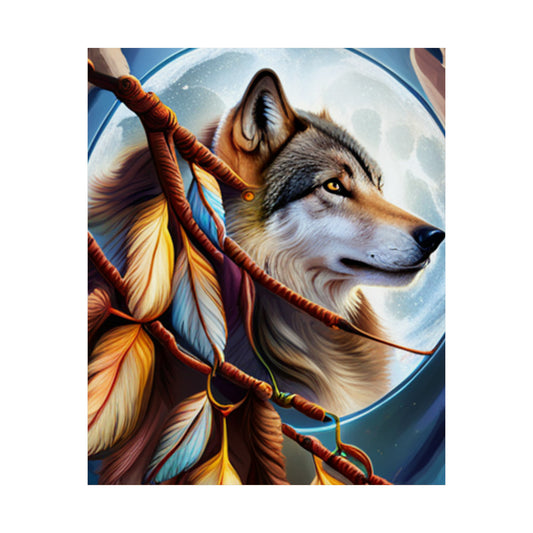 Dream Catcher Wolf Matte Vertical Posters